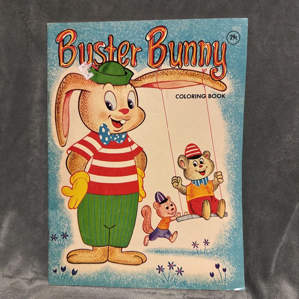 Vintage 1975 Buster Bunny Coloring Book Unused